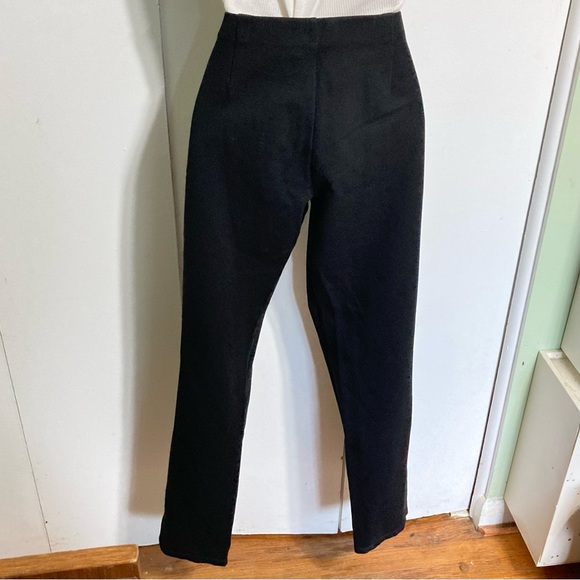 EILEEN FISHER Stretch Pants Straight Leg Elastic Waist Black Women Small Petite - Picture 3 of 8